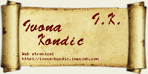 Ivona Kondić vizit kartica